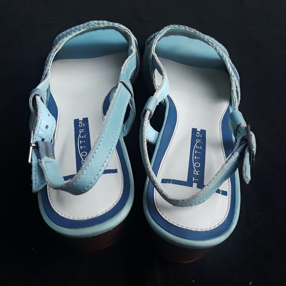 Trotters Leather Sling-back Sandal in Powder Blue - Picture 6 of 12